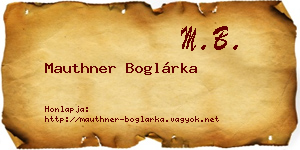 Mauthner Boglárka névjegykártya